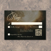 Gothic Dark Full Moon Arch Wedding QR RSVP Kaartje