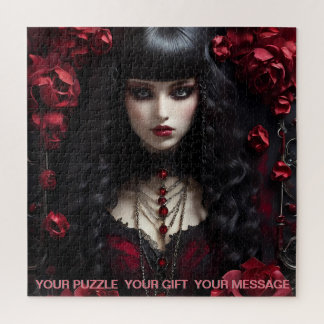 Gothic Dark Graveyard Girl Legpuzzel