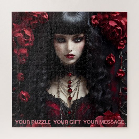 Gothic Dark Graveyard Girl Legpuzzel (Verticaal)