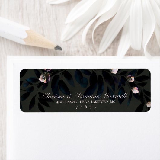 Gothic Dark Gray Boho Handfasting Return Address Etiket (Insitu)
