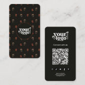 Gothic Dark Halloween QR Code Verticaal Visitekaartje (Voorkant / Achterkant)