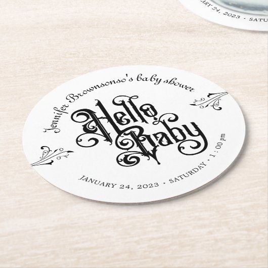Gothic Dark Hello Baby  Ronde Kartonnen Onderzetter (Gebogen)