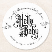 Gothic Dark Hello Baby  Ronde Kartonnen Onderzetter (Voorkant)