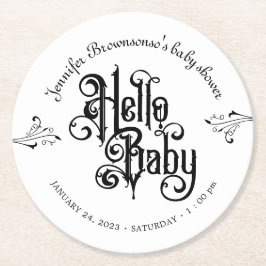 Gothic Dark Hello Baby  Ronde Kartonnen Onderzetter