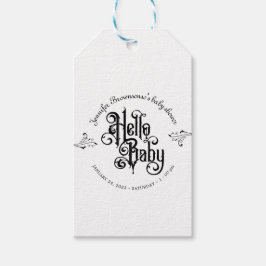 Gothic Dark Hello Thank You Baby Shower Cadeaulabel