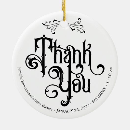 Gothic Dark Hello Thank You Keramisch Ornament (Achterkant)