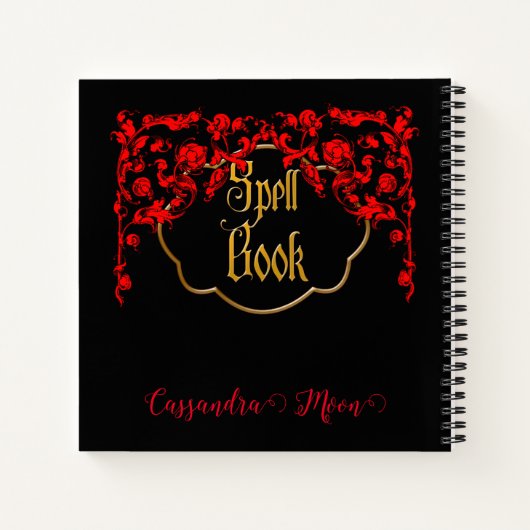 Gothic Dark Magic Gepersonaliseerd Notitieboek (Achterkant)
