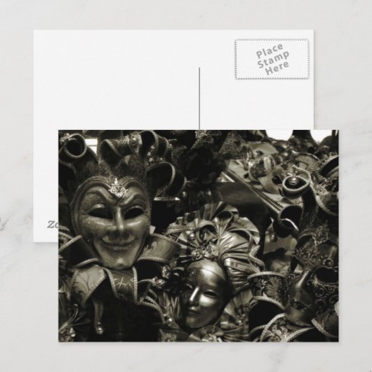 Gothic Dark Masquerade maskers Black Briefkaart (Voorkant / Achterkant)