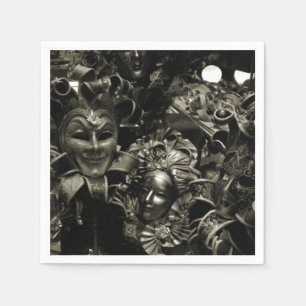 Gothic Dark Masquerade Maskers Zwart en Wit Servet