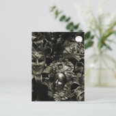 Gothic Dark Masquerade Masks Black and White Briefkaart (Staand voorkant)