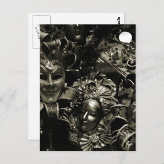 Gothic Dark Masquerade Masks Black and White Briefkaart (Voorkant / Achterkant)