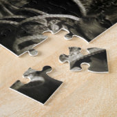 Gothic Dark Masquerade Masks Black and White Legpuzzel (Zijkant)