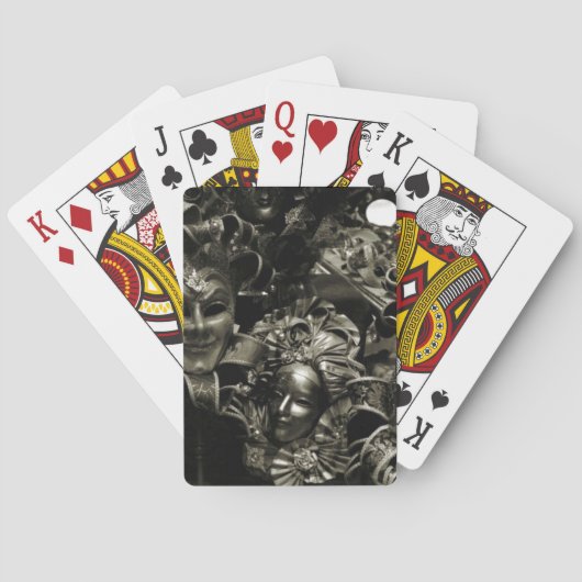 Gothic Dark Masquerade Masks Black and White Pokerkaarten (Achterkant)