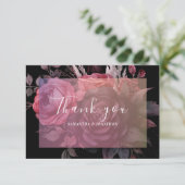 Gothic Dark Moody Bloemen Roos Bruiloft Bedankkaart (Staand voorkant)