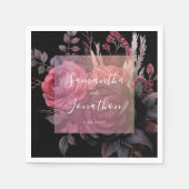 Gothic Dark Moody Bloemen Roos Bruiloft Servet (Voorkant)