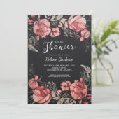 Gothic Dark Moody Bloemen Vrijgezellenfeest Kaart (Staand voorkant)