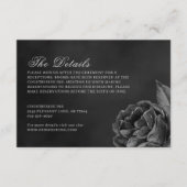 Gothic Dark Moody Monochrome Roos Wedding Informatiekaartje (Voorkant)