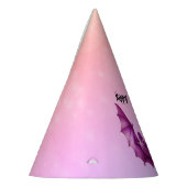 Gothic Dark Pink Flying Spooky Birthday Bat Feesthoedjes (Links)