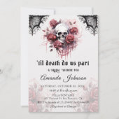 Gothic Dark Roos schedel Halloween Vrijgezellenfee Kaart (Voorkant)