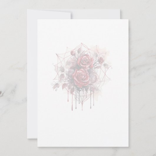 Gothic Dark Roos schedel Halloween Vrijgezellenfee Kaart (Achterkant)