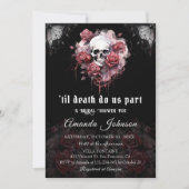 Gothic Dark Roos schedel Halloween Vrijgezellenfee Kaart (Voorkant)