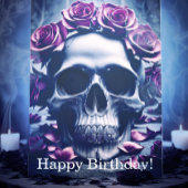 Gothic Dark Roos & Skull Birthday Kaart