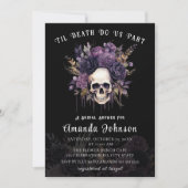 Gothic Dark Skull Floral Halloween Vrijgezellenfee Kaart (Voorkant)