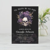 Gothic Dark Skull Floral Halloween Vrijgezellenfee Kaart (Staand voorkant)