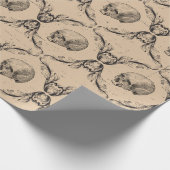 Gothic Dark Skull Victoriaans Elegant Cadeaupapier (Hoek)