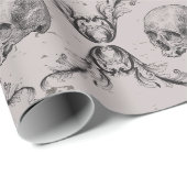 Gothic Dark Skull Victoriaans Elegant Cadeaupapier (Rol Hoek)