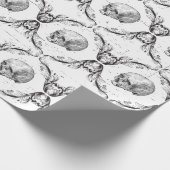 Gothic Dark Skull Victoriaans Elegant Cadeaupapier (Hoek)