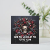 Gothic Dark Skull XMas Krans Aangepaste bericht Feestdagenkaart (Staand voorkant)