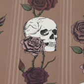 Gothic Dark Tan Brown Floral Skulls Schort