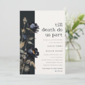 Gothic Dark Waterverf Zwart Roos Couples Shower Kaart (Staand voorkant)