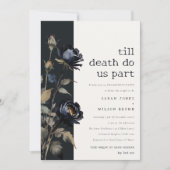 Gothic Dark Waterverf Zwart Roos Verloving Kaart (Voorkant)