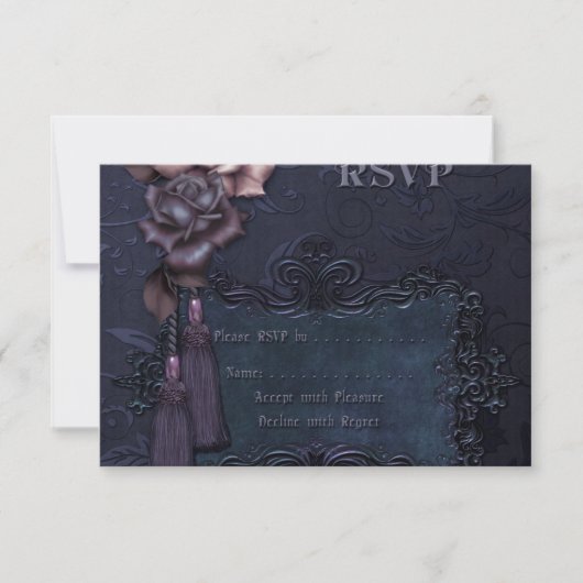 Gothic Dark Wedding RSVP-kaart RSVP Kaartje (Voorkant)