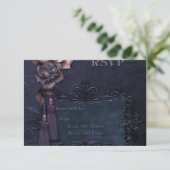 Gothic Dark Wedding RSVP-kaart RSVP Kaartje (Staand voorkant)
