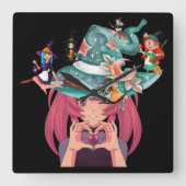 Gothic Darlings Vierkante Klok (Voorkant)