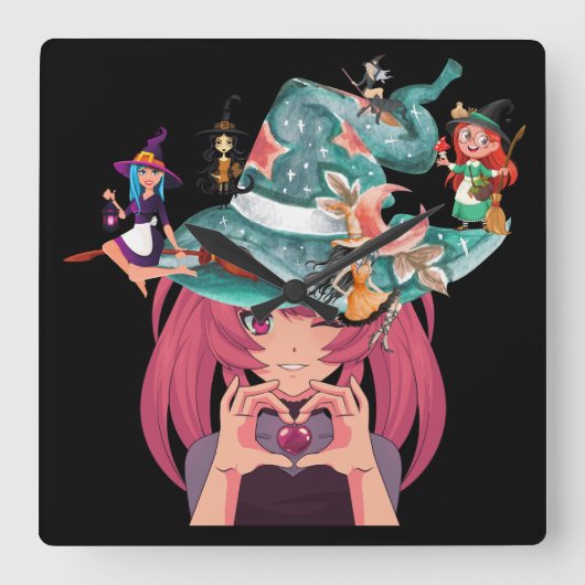 Gothic Darlings Vierkante Klok (Voorkant)