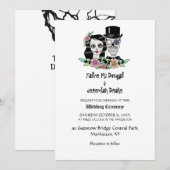 Gothic Day of Dead Skulls Bride & Groom Kaart (Voorkant / Achterkant)