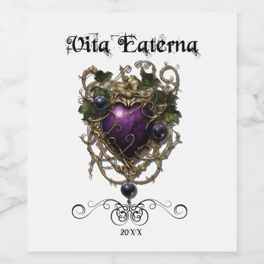  Gothic, de reeks van het dranketiket, Paarse kuns Wijn Etiket (Enkel label)