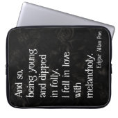 Gothic Dead Roos en Poe Quote Laptop Sleeve (Voorkant)