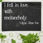 Gothic Dead Roos en Poe Quote Theedoek (Gevouwen)