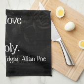 Gothic Dead Roos en Poe Quote Theedoek (Quarter Fold)