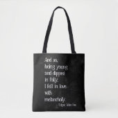 Gothic Dead Roos en Poe Quote Tote Bag (Voorkant)