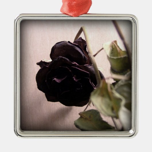 Gothic Dead Roos Metalen Ornament (Voorkant)