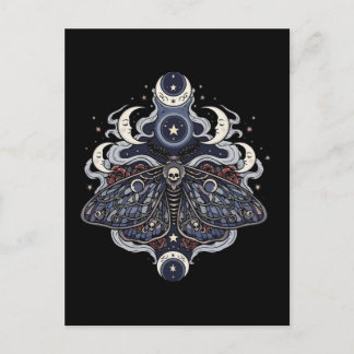 Gothic Death Moth and Moon Phases Briefkaart