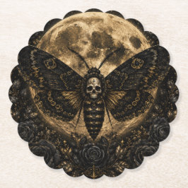 Gothic Death Moth Huwelijk - Donkere Romantiek Kartonnen Onderzetters