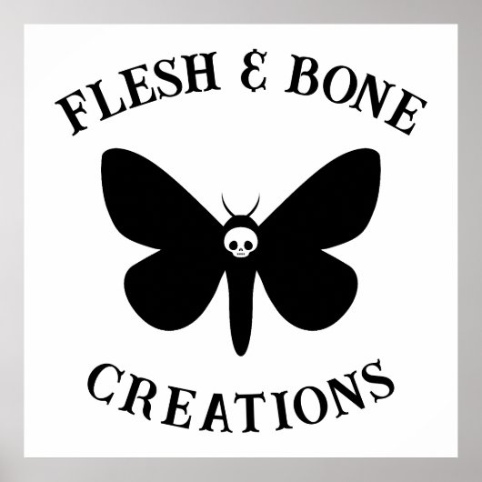 Gothic Death Moth Logo Generator Kleine bedrijven Poster (Voorkant)