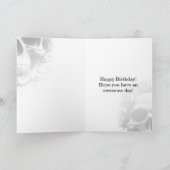 Gothic Death Skull and Rozen Birthday Kaart (Binnen)